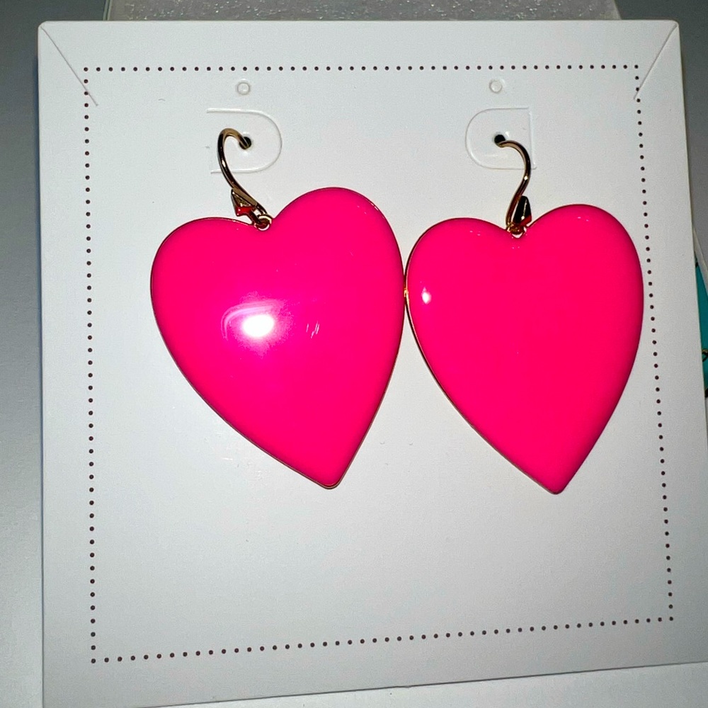 Hot pink heart earrings